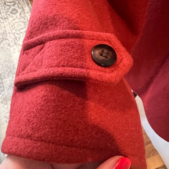 Vintage Laura Ashley women’s Red Toggle Coat, size large, EUC, winter, wool - Picture 6 of 10